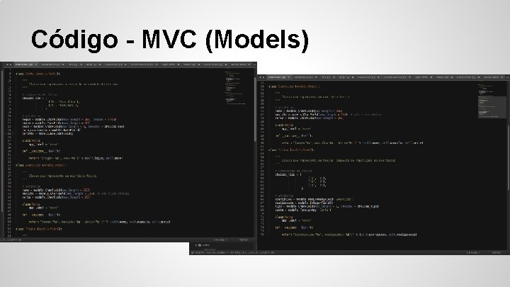 Código - MVC (Models) 