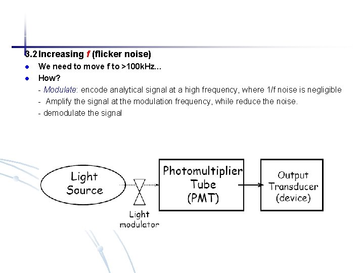 3. 2 Increasing f (flicker noise) l l We need to move f to