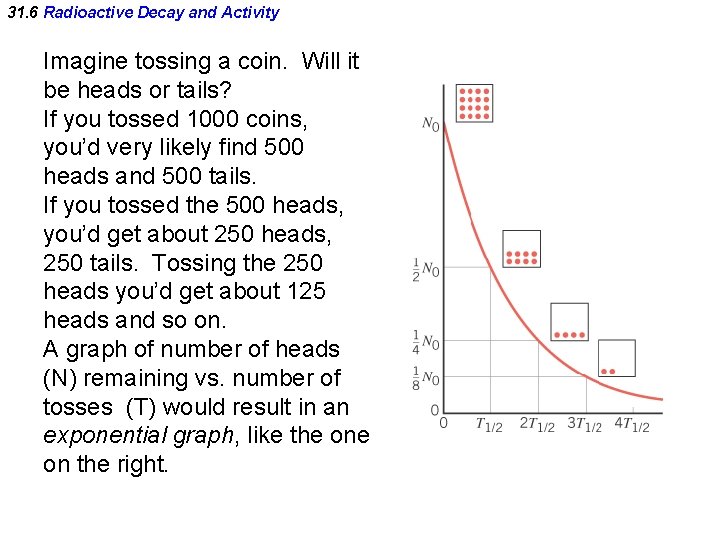 31. 6 Radioactive Decay and Activity Imagine tossing a coin. Will it be heads