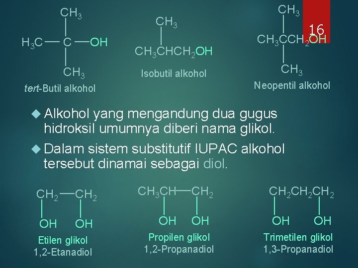 CH 3 H 3 C C CH 3 OH CH 3 16 CH 3 CH 3 H 3 C C CH 3 OH CH 3 16 CH 3