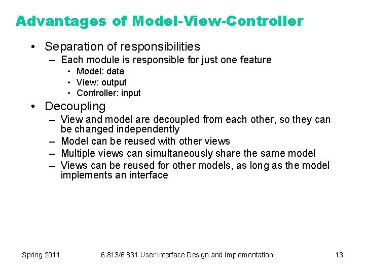 Lecture 9 UI Software Architecture RS 1 for