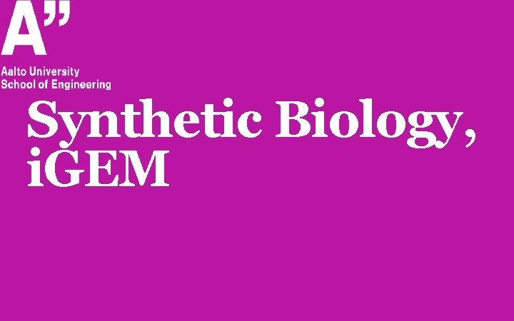 Synthetic Biology, i. GEM 