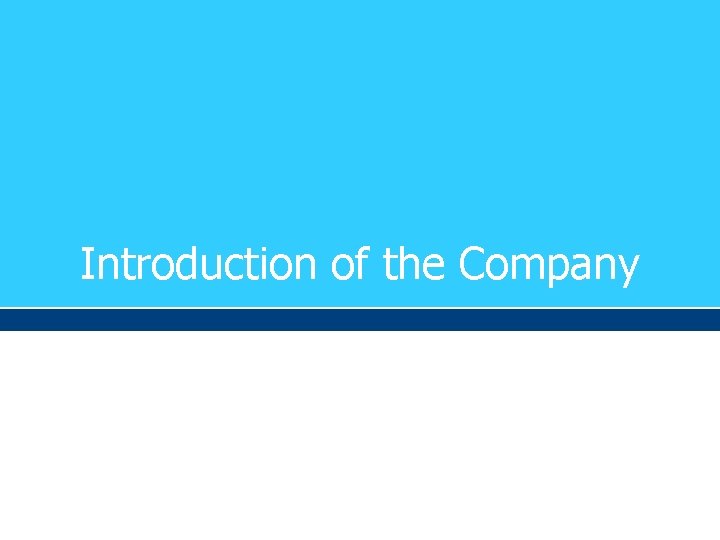 Introduction of the Company 