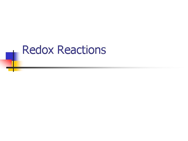 Redox Reactions 