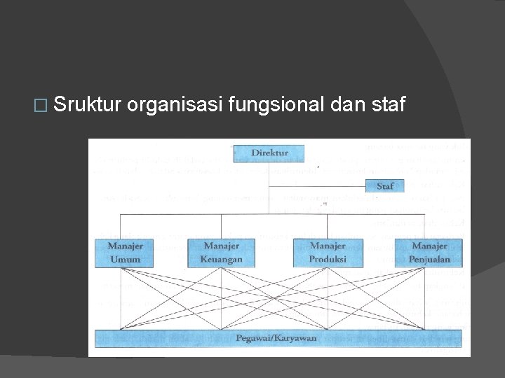 � Sruktur organisasi fungsional dan staf 