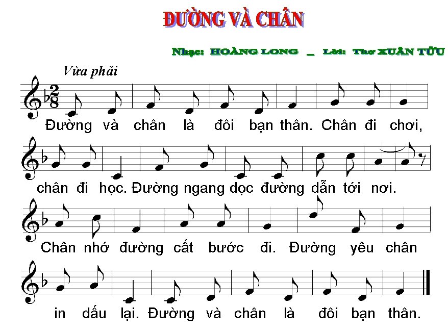 Vừa phải Đường và chân là đôi bạn thân. Chân đi chơi, chân đi