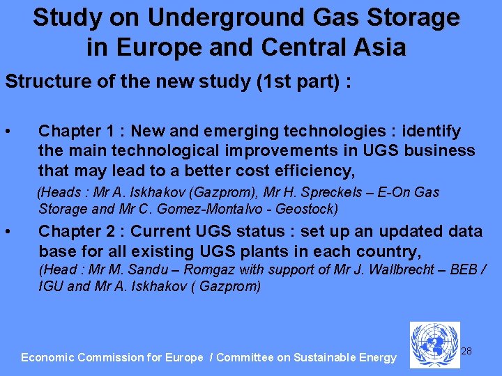 Study on Underground Gas Storage in Europe and Central Asia Structure of the new