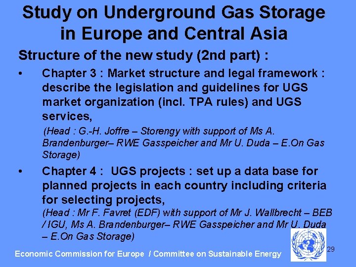 Study on Underground Gas Storage in Europe and Central Asia Structure of the new