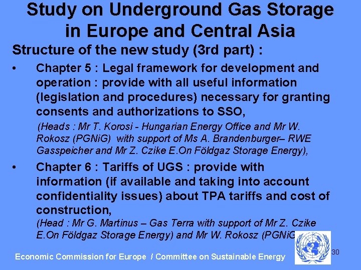 Study on Underground Gas Storage in Europe and Central Asia Structure of the new