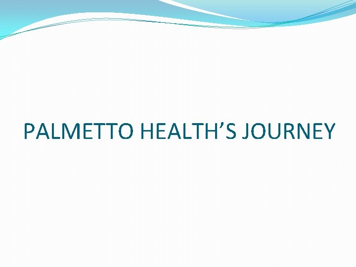 PALMETTO HEALTH’S JOURNEY 