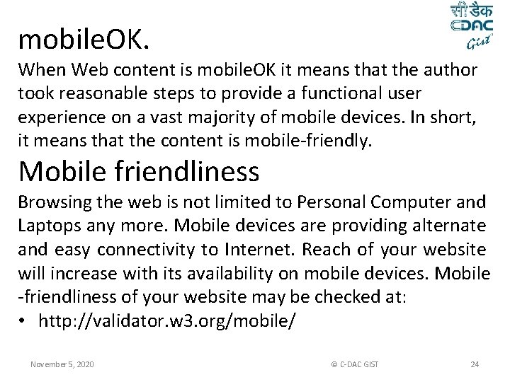 mobile. OK. When Web content is mobile. OK it means that the author took