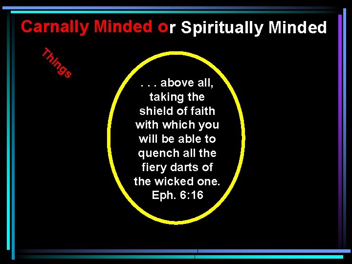 Carnally Minded o r Spiritually Minded Th in gs . . . above all, Carnally Minded o r Spiritually Minded Th in gs . . . above all,