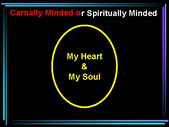 Carnally Minded o r Spiritually Minded My Heart & My Soul Carnally Minded o r Spiritually Minded My Heart & My Soul