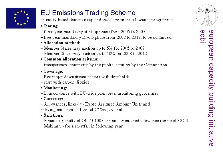 EU Emissions Trading Scheme european capacity building initiative ecbi an entity-based domestic cap and