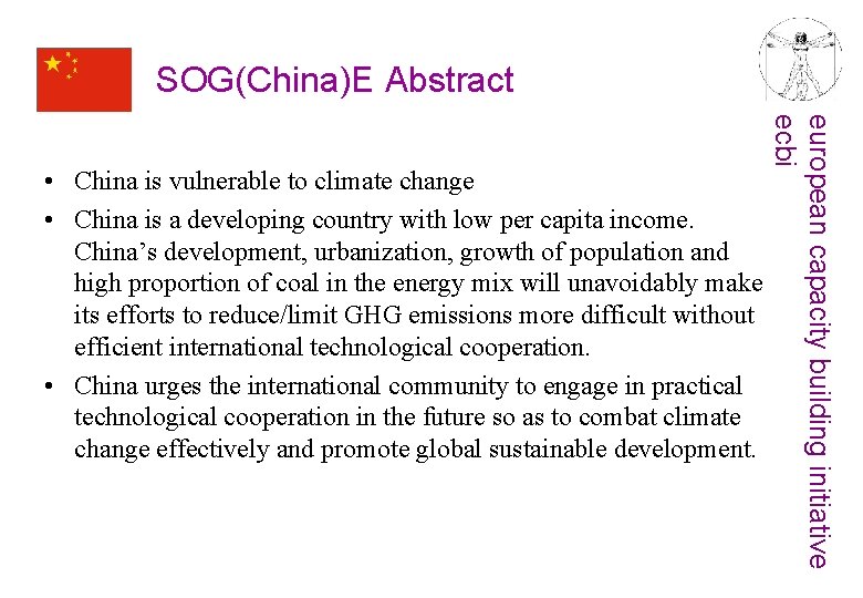 SOG(China)E Abstract european capacity building initiative ecbi • China is vulnerable to climate change