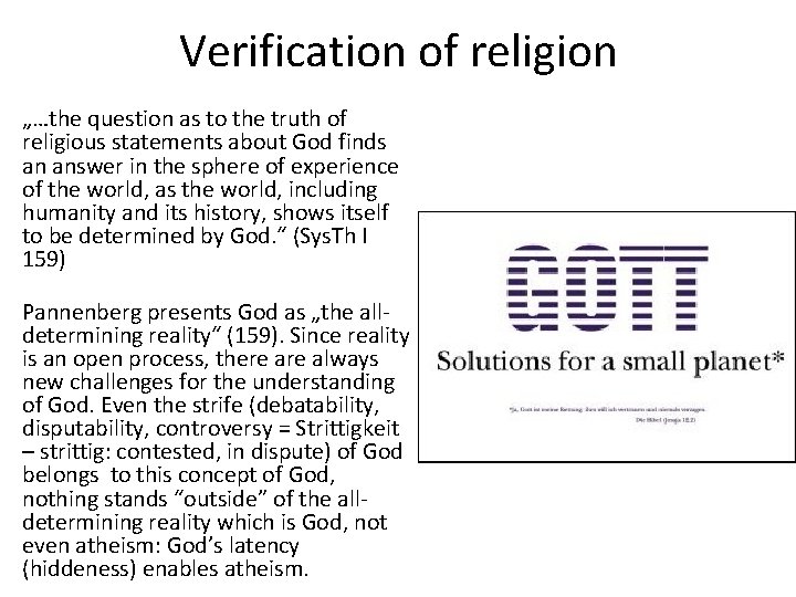 Verification of religion • „…the question as to the truth of religious statements about Verification of religion • „…the question as to the truth of religious statements about