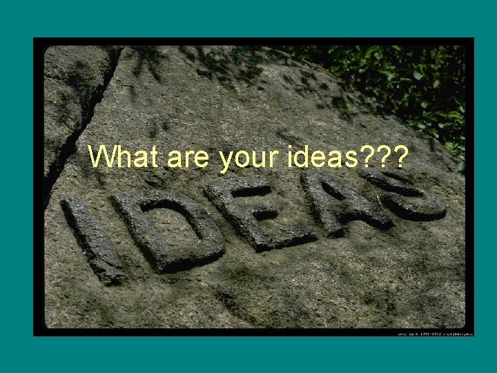 What are your ideas? ? ? 