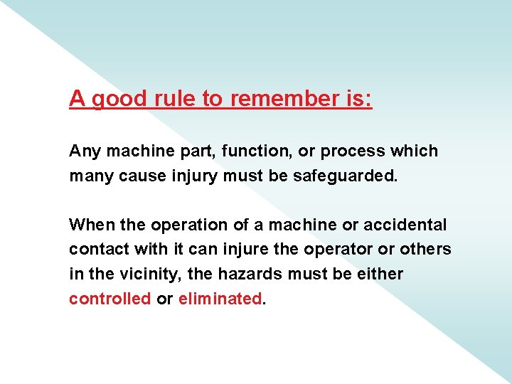 Machine Safety Basic Rule Mining and Petroleum Training Service Basics of Equipment