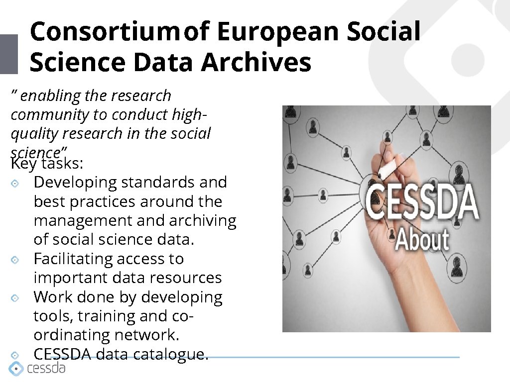 Consortium of European Social Science Data Archives ” enabling the research community to conduct Consortium of European Social Science Data Archives ” enabling the research community to conduct
