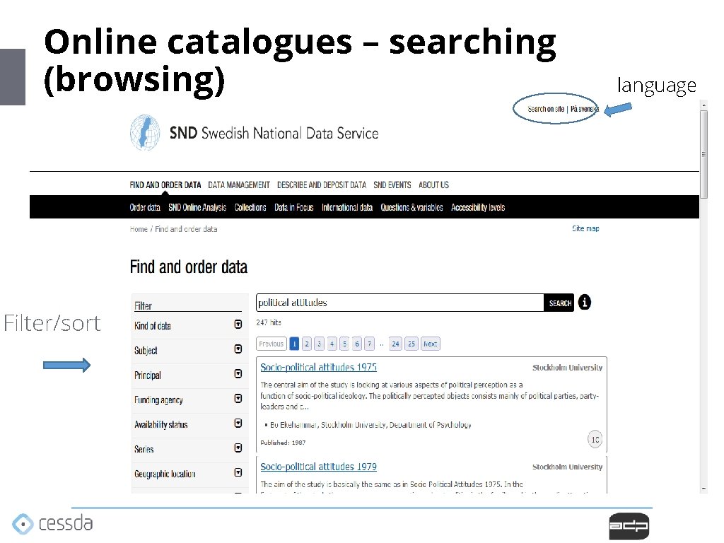 Online catalogues – searching (browsing) Filter/sort language Online catalogues – searching (browsing) Filter/sort language