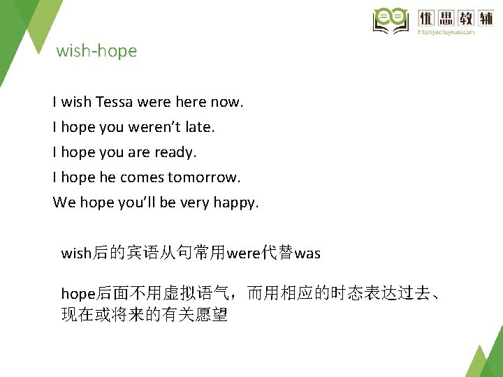 wish-hope I wish Tessa were here now. I hope you weren’t late. I hope