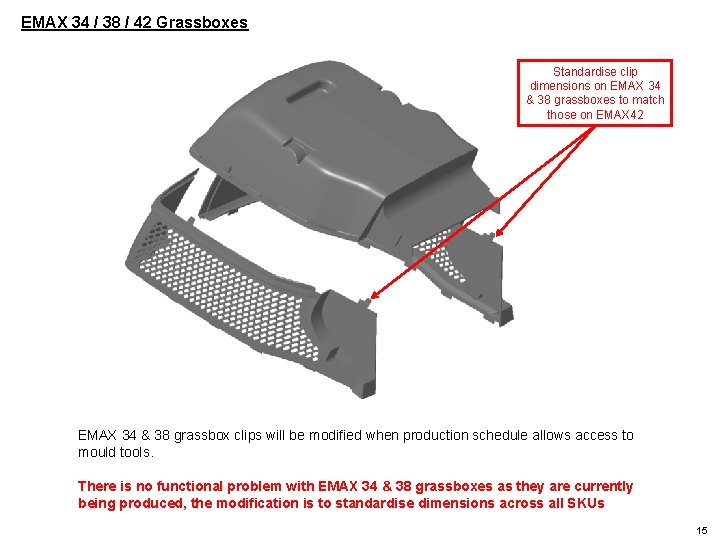 EMAX 34 / 38 / 42 Grassboxes Standardise clip dimensions on EMAX 34 &