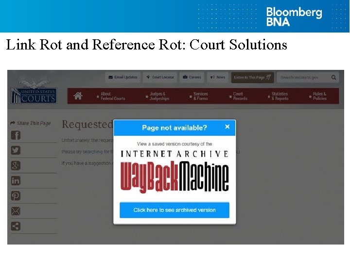 Link Rot and Reference Rot: Court Solutions 