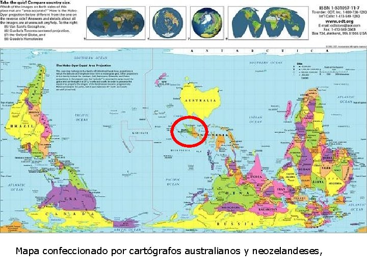 Mapa confeccionado por cartógrafos australianos y neozelandeses, 