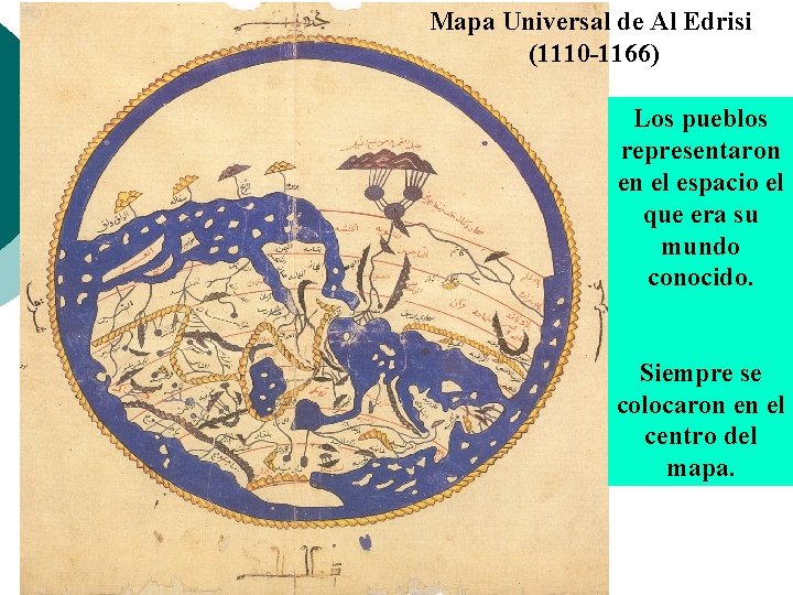 Mapa Universal de Al Edrisi (1110 -1166) Los pueblos representaron en el espacio el
