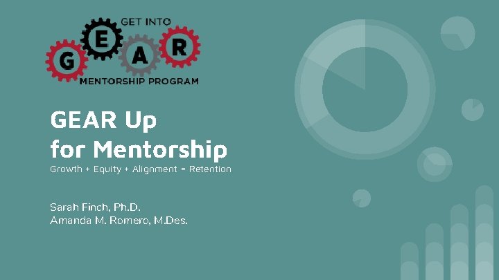 GEAR Up for Mentorship Growth + Equity + Alignment = Retention Sarah Finch, Ph. GEAR Up for Mentorship Growth + Equity + Alignment = Retention Sarah Finch, Ph.