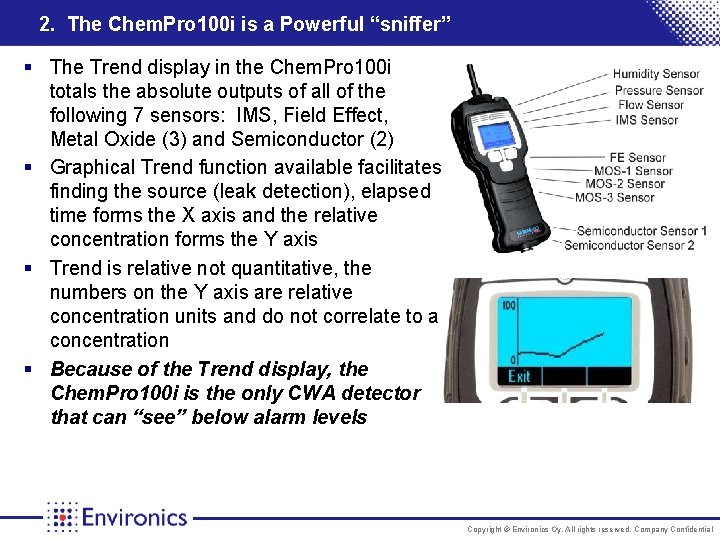 2. The Chem. Pro 100 i is a Powerful “sniffer” § The Trend display