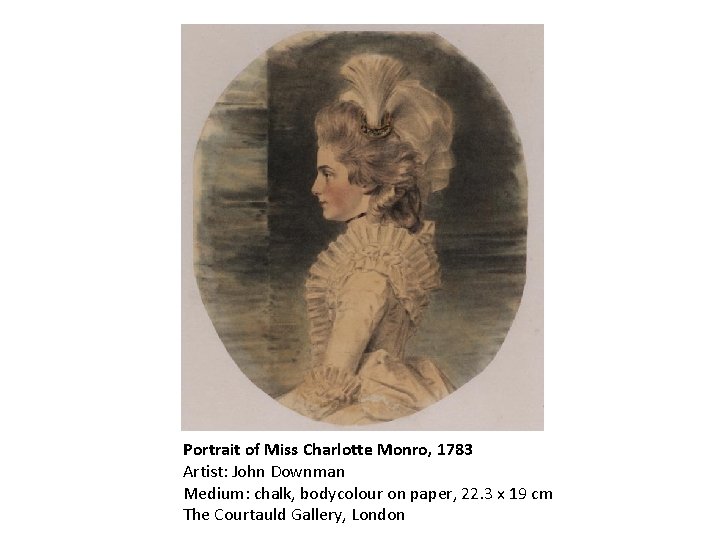Portrait of Miss Charlotte Monro, 1783 Artist: John Downman Medium: chalk, bodycolour on paper,