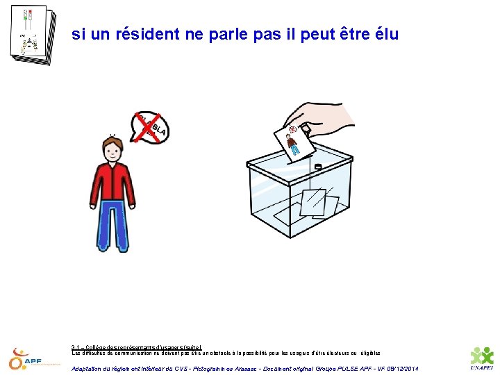 si un résident ne parle pas il peut être élu 3. 1 – Collège