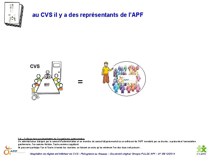 au CVS il y a des représentants de l’APF = 3. 4 – Collège