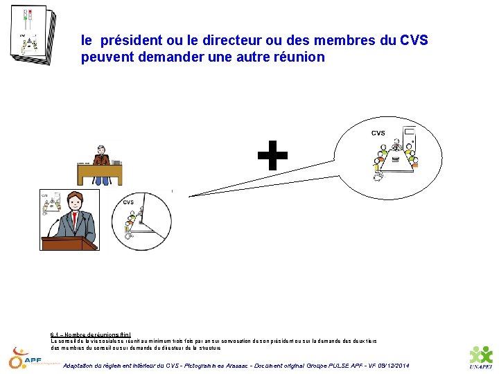 le président ou le directeur ou des membres du CVS peuvent demander une autre