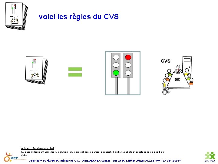 voici les règles du CVS = Article 1 : Fondement (suite) Le présent document