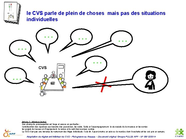 le CVS parle de plein de choses mais pas des situations individuelles … …