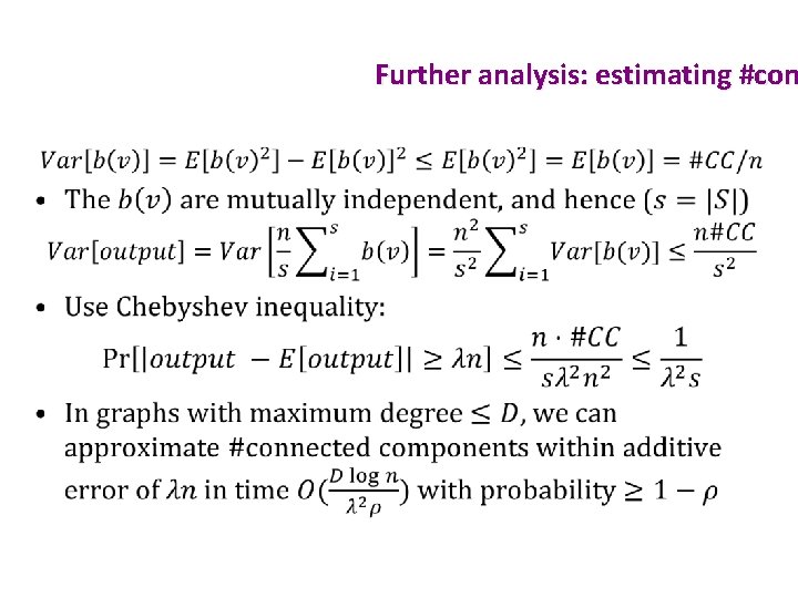 Further analysis: estimating #con • 
