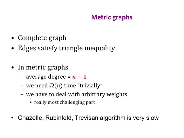 Metric graphs • 