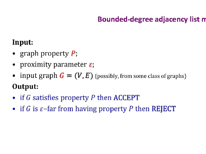 Bounded-degree adjacency list m • 