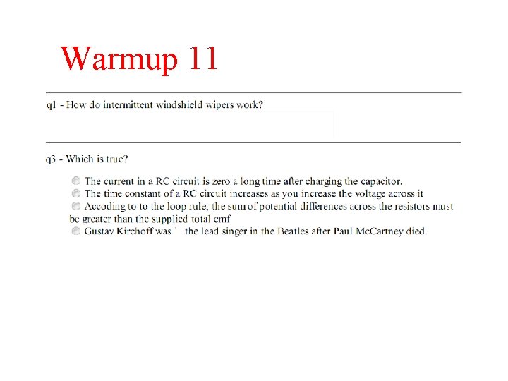 Warmup 11 Warmup 11
