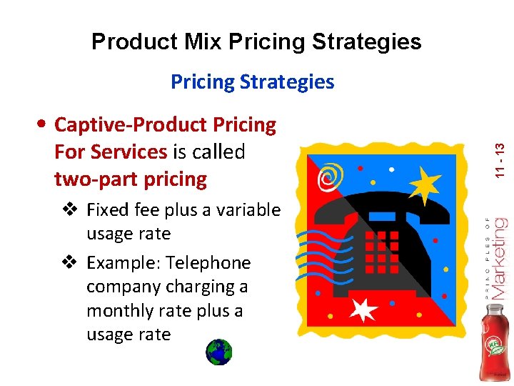 Product Mix Pricing Strategies For Services is called two-part pricing v Fixed fee plus