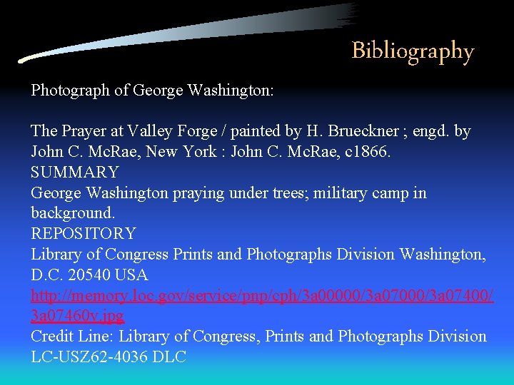 Photograph of George Washington: Bibliography The Prayer at Valley Forge / painted by H.