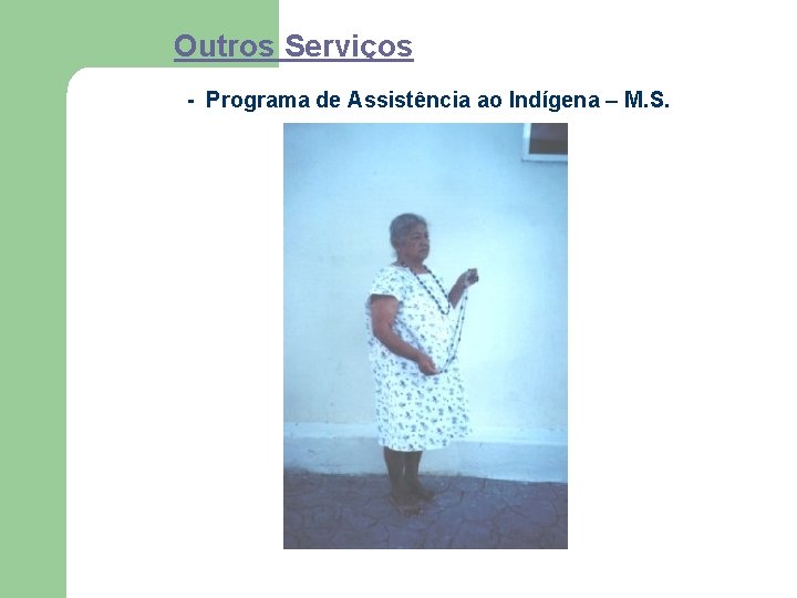 Outros Serviços - Programa de Assistência ao Indígena – M. S. 