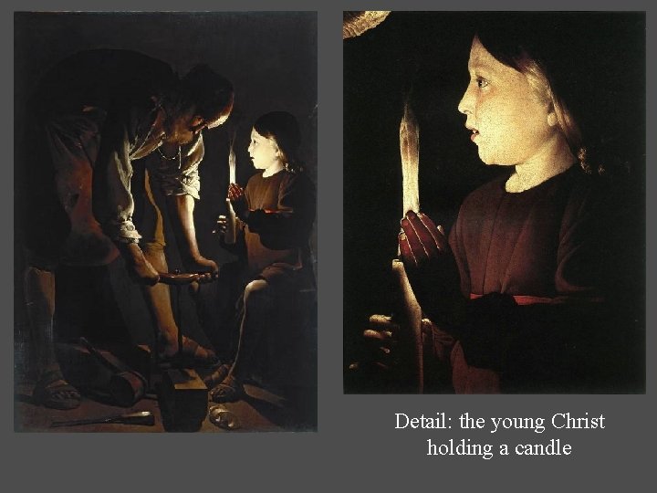 Detail: the young Christ holding a candle Detail: the young Christ holding a candle