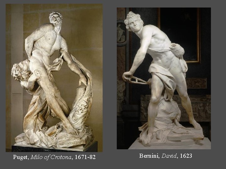 Puget, Milo of Crotona, 1671 -82 Bernini, David, 1623 Puget, Milo of Crotona, 1671 -82 Bernini, David, 1623