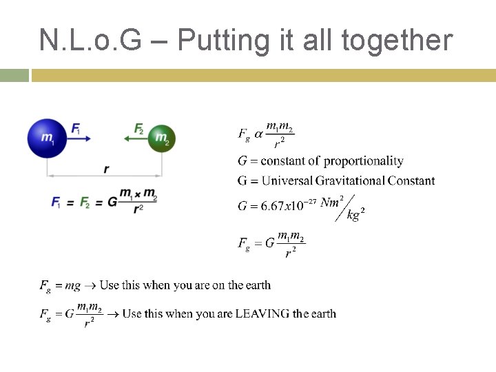 N. L. o. G – Putting it all together 