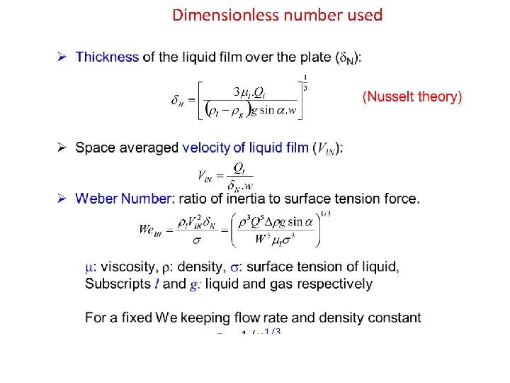 Dimensionless number used 