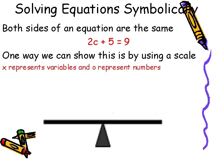 Solving Equations Symbolically Both sides of an equation are the same 2 c +