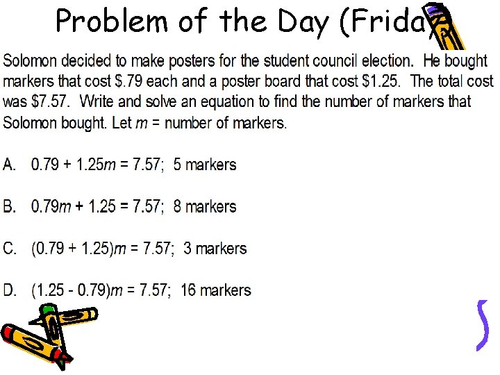 Problem of the Day (Friday) 